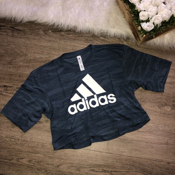 adidas Tops - Adidas Blue Cropped Top A4